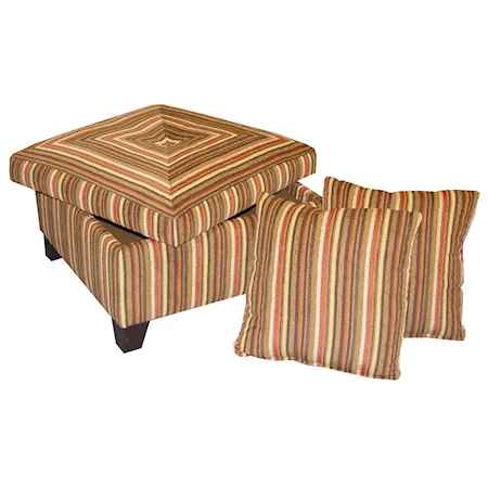32" Storage Ottoman with Toss Pillows Inside